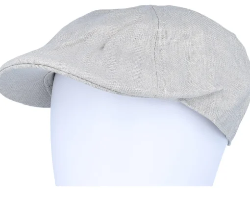 Best Seeberger Cotton Linen Ivy Cap Basic Light Grey Flat Cap -
