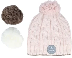 Knitted Beanies-Cabaïa Creamy Gin Light Pink Pom -