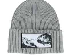 Cuff Beanies-Calza Pennello Creation Of Adam Beanie Light Grey Oversized Cuff -