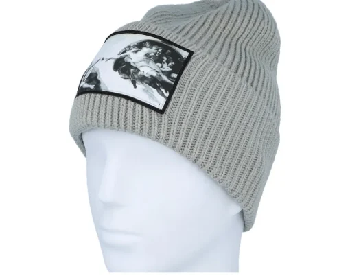 Cuff Beanies-Calza Pennello Creation Of Adam Beanie Light Grey Oversized Cuff -