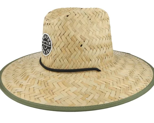 New Brixton Crest Sun Tan/Olive Surplus Straw Hat -