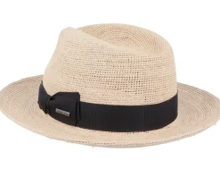 Straw Hat-Stetson Crochet Straw Fedora -