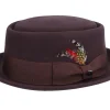 Pork Pie Hats-Jaxon & James Crushable Brown Pork Pie -