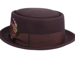 Pork Pie Hats-Jaxon & James Crushable Brown Pork Pie -