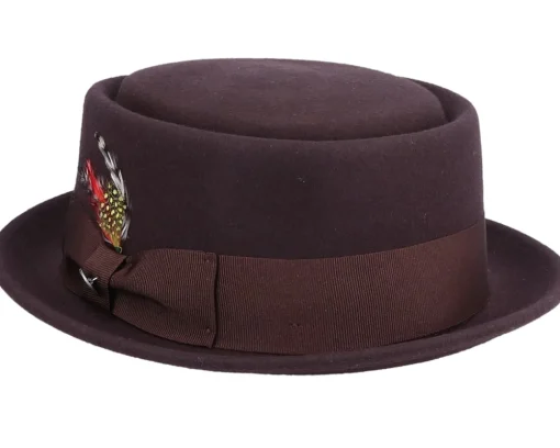 Pork Pie Hats-Jaxon & James Crushable Brown Pork Pie -