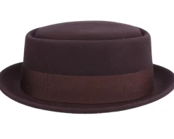 Pork Pie Hats-Jaxon & James Crushable Brown Pork Pie -