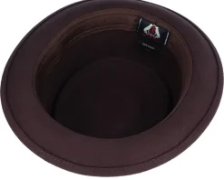 Pork Pie Hats-Jaxon & James Crushable Brown Pork Pie -