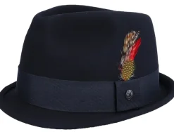 Trilby Hats-Jaxon & James Crushable Dekker Black Trilby -