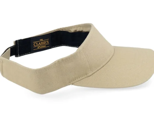 Visor-Yupoong Curved Khaki Visor - Beige