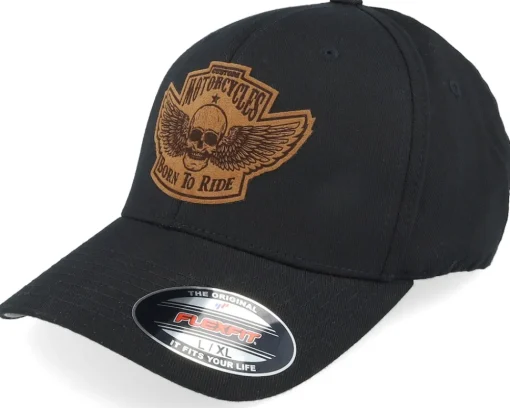 Hot Born To Ride Custom Motorcycles Patch Black Flexfit -