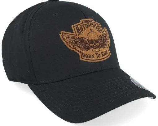 Hot Born To Ride Custom Motorcycles Patch Black Flexfit -