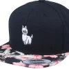Snapback-Iconic Cute Llama Black/Floral Red Snapback -