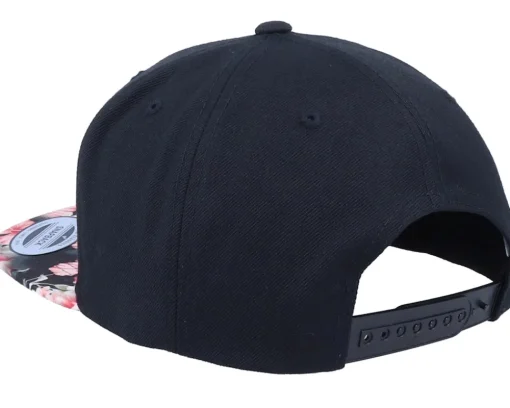 Snapback-Iconic Cute Llama Black/Floral Red Snapback -
