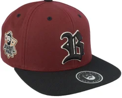 Snapback-Bearded Man 3D Sport Logo Side Patch Maroon/Black Snapback -