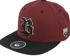 Snapback-Bearded Man 3D Sport Logo Side Patch Maroon/Black Snapback -