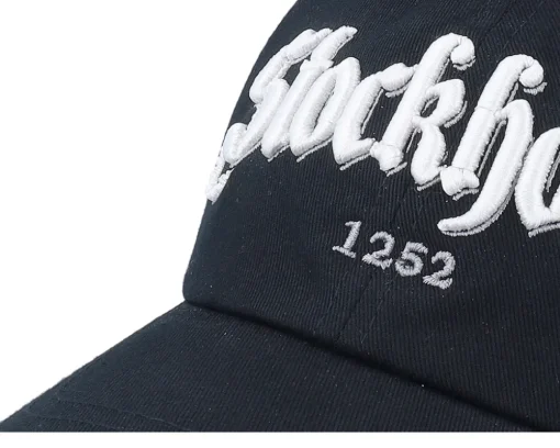 Dad Cap-Hatstore 3d Stockholm White Script Dad Cap - Black