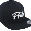 Fitted-Fair 3d White Pride Logo Flat Brim Fitted - Black