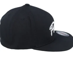 Fitted-Fair 3d White Pride Logo Flat Brim Fitted - Black