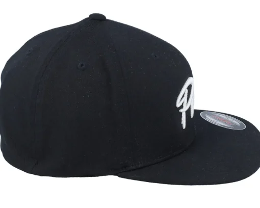 Fitted-Fair 3d White Pride Logo Flat Brim Fitted - Black
