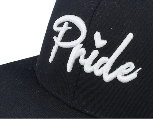 Fitted-Fair 3d White Pride Logo Flat Brim Fitted - Black