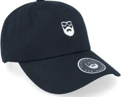 Dad Cap-Bearded Man Dad Cap Black/White Adjustable -