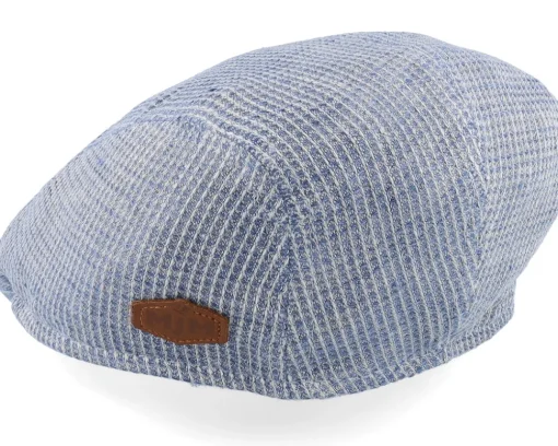 Hot MJM Hats Daffy 3 Organic Hemp/Linen Blue Flat Cap -