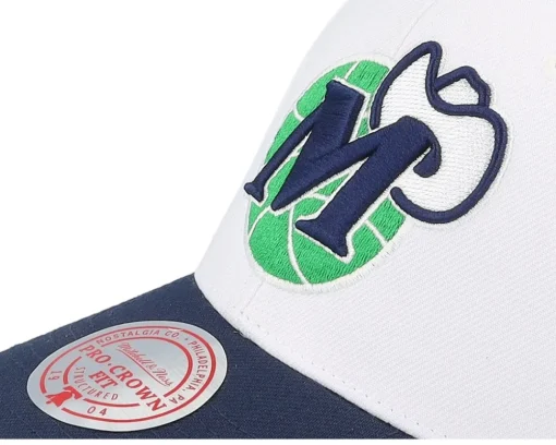Adjustable-Mitchell & Ness Dallas Mavericks Team 2 Tone 2.0 Pro /Navy Adjustable - White