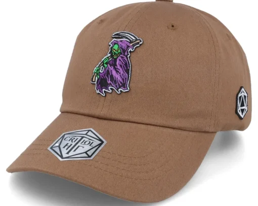 Dad Cap-Critiql Hit Death Reaper Color Patch Tan Dad Cap -