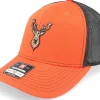 Trucker-Hunter Deer Logo Patch 112 Split Orange/Black Trucker -