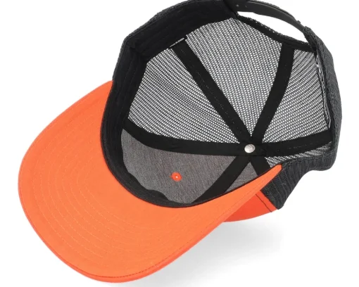 Trucker-Hunter Deer Logo Patch 112 Split Orange/Black Trucker -
