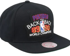 Snapback-Mitchell & Ness Detroit Pistons Back2back HWC Black Snapback -