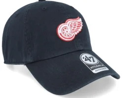 Dad Cap | Motor-47 Brand Detroit Red Wings Clean Up Black Dad Cap -