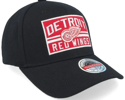 Adjustable-Mitchell & Ness Detroit Red Wings Horizon Patch Classic Red Adjustable - Black