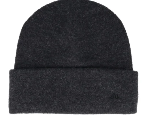 Fashion J.Lindeberg Diamond Alpaca Mix Hat Black Melange Cuff -