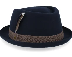 Discount Stetson Diamond Woolfelt Midnight Blue Pork Pie -