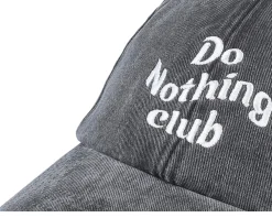 Dad Cap-Iconic Do Nothing Club Washed Dad Cap - Black