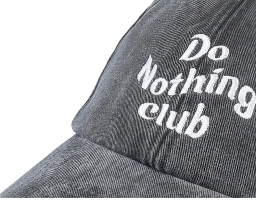 Dad Cap-Iconic Do Nothing Club Washed Dad Cap - Black