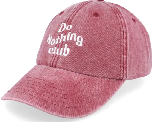 Dad Cap-Iconic Do Nothing Club Washed Dad Cap - Red