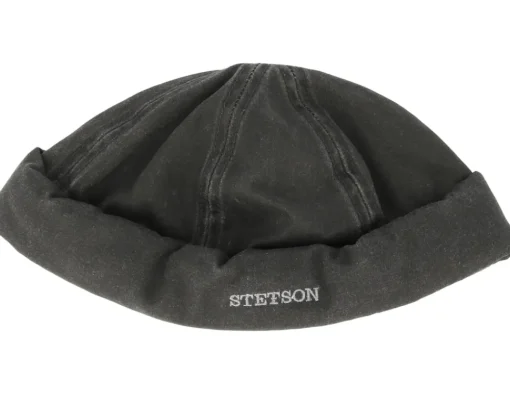 New Stetson Docker Co/Pe Black Short Beanie -