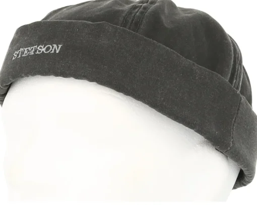 New Stetson Docker Co/Pe Black Short Beanie -