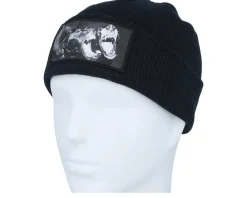 Cuff Beanies-Calza Pennello Dogs Beanie Black Organic Cuff -