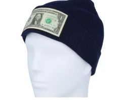 Cuff Beanies-Calza Pennello Dollar Bill Navy Beanie Organic Cotton Cuff - Blue