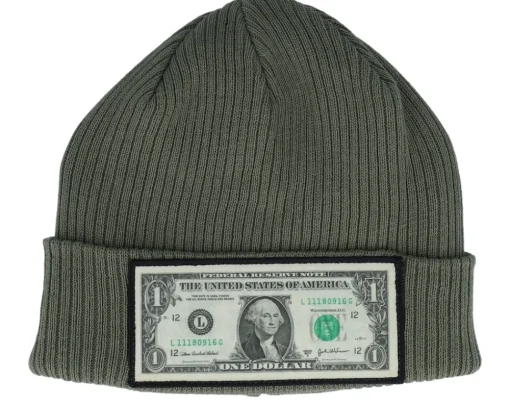 Cuff Beanies-Calza Pennello Dollar Bill Navy Beanie Organic Cotton Cuff - Blue