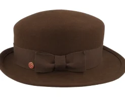 Bowler Hats-Mayser Dorle Wool Soft Chestnut Bowler - Brown