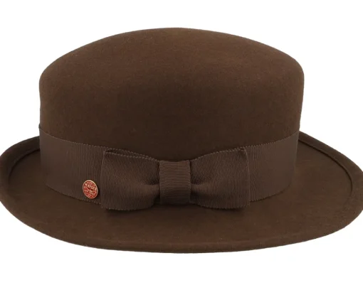 Bowler Hats-Mayser Dorle Wool Soft Chestnut Bowler - Brown