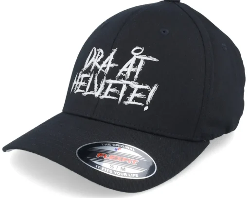 Hot Kränkt! Dra Åt Helvete Patch Flexfit Wooly Combed - Black