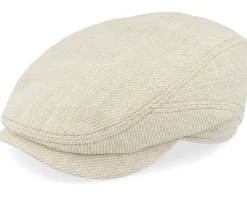 Online Stetson Driver Cap Cotton/Lin Twill Beige/Off White Flat Cap -