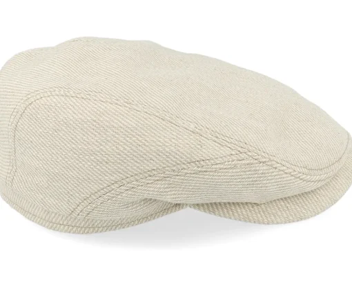Online Stetson Driver Cap Cotton/Lin Twill Beige/Off White Flat Cap -