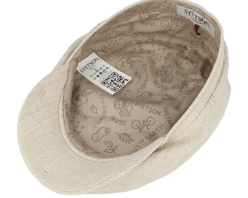 Online Stetson Driver Cap Cotton/Lin Twill Beige/Off White Flat Cap -