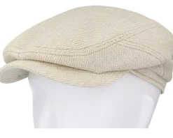 Online Stetson Driver Cap Cotton/Lin Twill Beige/Off White Flat Cap -